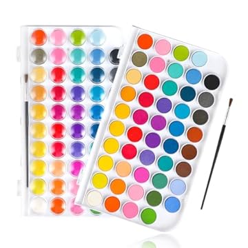 Set acquerelli, Acquerelli per bambini, 48 colori con un pennello. Ideale per progetti creativi per bambini e artisti.
