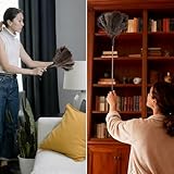 Ostrich Feather Duster Extendable - 7-47in Ostrich Feather Dusters with Telescopic Handle, Reusable Long Duster for High Ceilings, Fans, Lights, Furniture, Cobwebs, Car, Office - Image 6