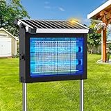 Dnenellr Lampe Anti Moustique, Anti Mouche Électrique Extérieur Solaire 4500V avec Capteur de...
