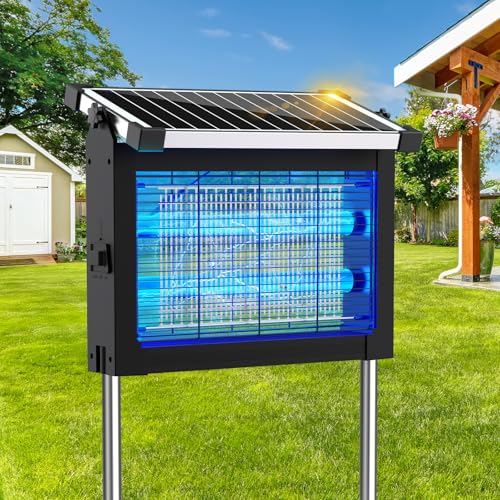 Dnenellr Lampada Antizanzare Solare, Zanzariera Elettrica 4500V da Esterno con