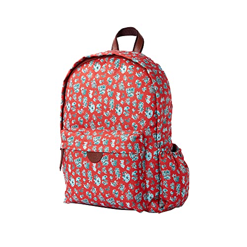 Image of TEAL BY CHUMBAK Women's Laptop Backpack | Office /School /College /Business /Travel - 13Inch Laptop | Stylish and Trendy Printed Canvas Backpack | Red (Wildflower)