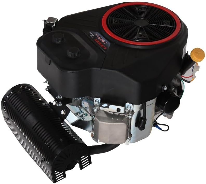 Side view of the Loncin LC2P77F engine with exhaust