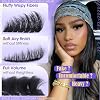 Fluffy Lash Clusters 150D+200D+300D Thick Volume Cluster Eyelash Extensions 12-25mm Dramatic Long Eyelash Clusters Wispy Individual Lashes D Curl Cluster Lashes DIY Glam Lash Extension by Yawamica