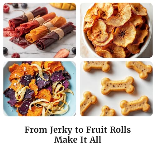 Elite Gourmet EFD319 Food Dehydrator, 5 BPA-Free 11.4" Trays Adjustable Temperature Controls, Jerky, Herbs, Fruit, Veggies, Dried Snacks, Black