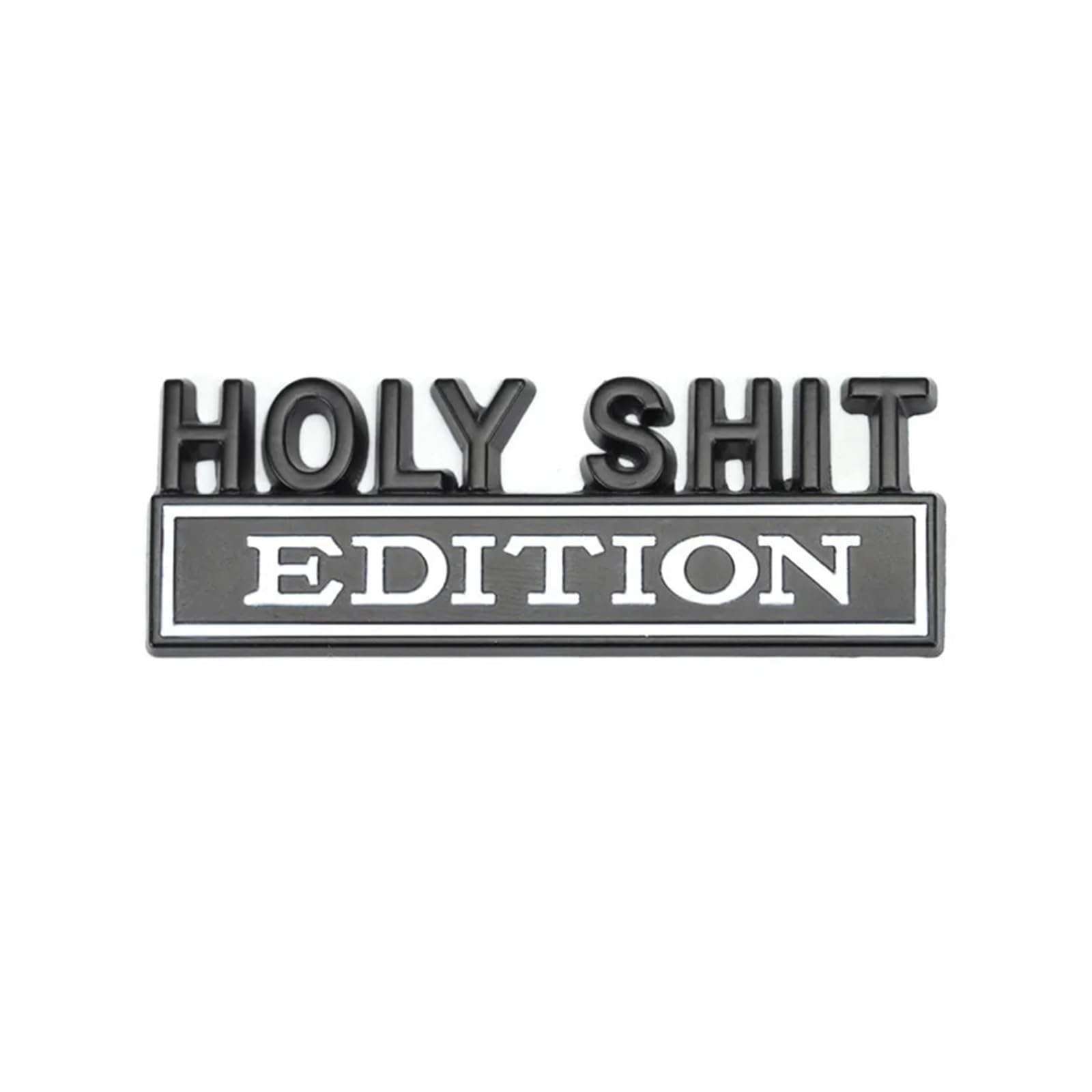 Autocollant Voiture 'Holy Shit Edition' En Métal - Décoration Calandre Ou Coffre - Résistant Aux Intempéries - Facile à Coller & Retirer - 4