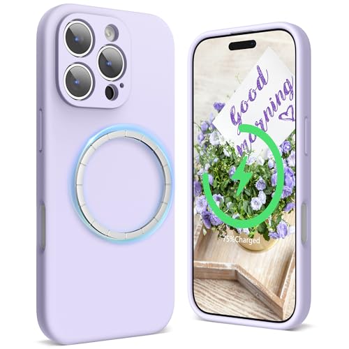 SURPHY Magnetische Silikonhülle für iPhone 16 pro Hülle 6,3" mit Voll Kameraschutz, Stoßfest Handyhülle iPhone 16 pro Case aus Premium Silikon für MagSafe Alles Zubehör