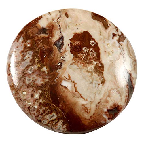 Jaspe Rosita cabochon naturel Kb83-B0819SWQ, une gemme ronde de 44,95 ct d'exception