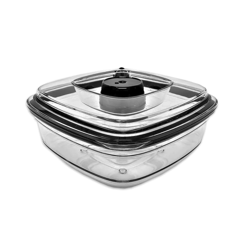 Vesta Precision Vacuum Food Sealer Container 0.8L Compatible with Vesta Precision Vacuum Sealers | Airtight Container for Microwave and Freezer 16.9 x 16.9 x 7.6 cm