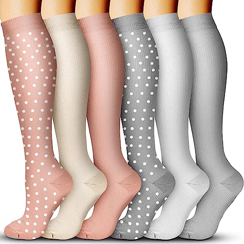 Image of Acture 6 Pairs Compression Socks for Men & Women,15-20mmHg is Best for Running, Athletic, Medical, Pregnancy, Travel