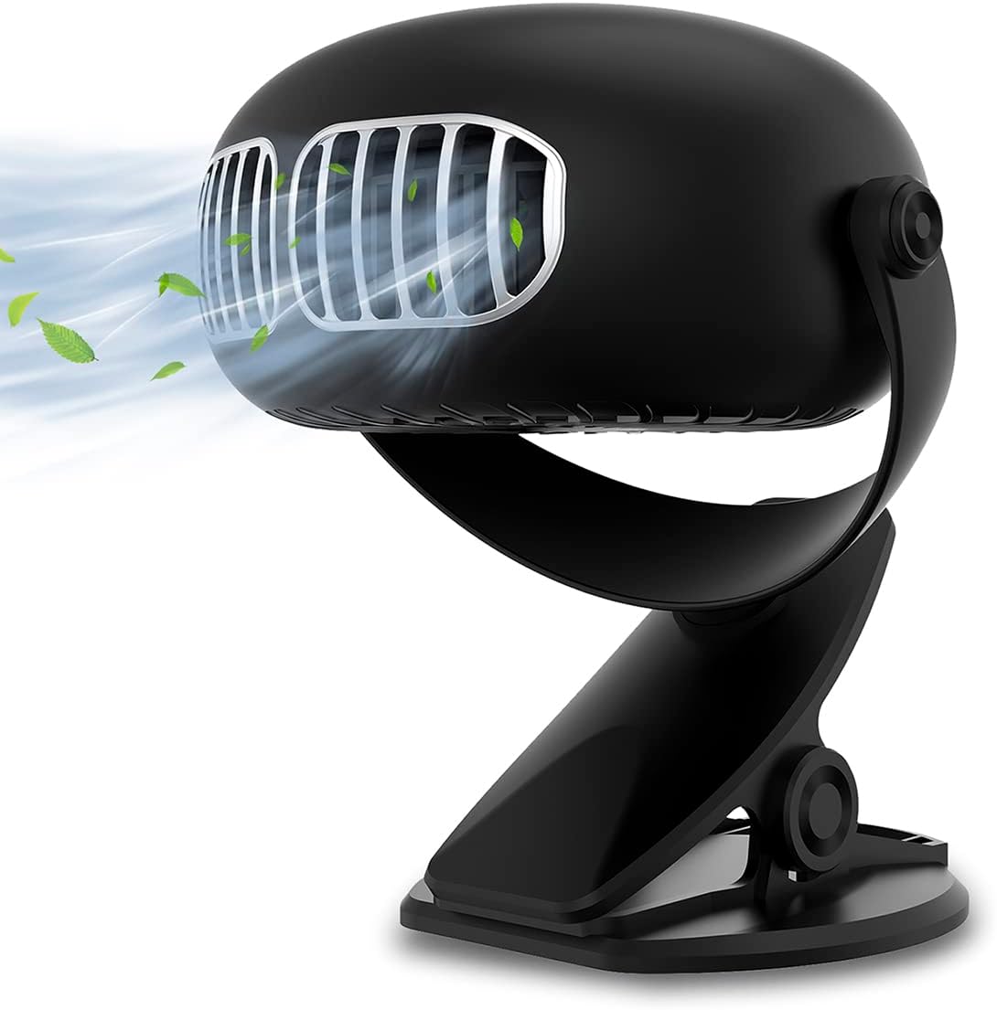 Kaylocheer Clip On Fan, Baby Stroller Fan, 4000mAh, 360° Rotation, Cool & Quiet, 3 Speeds, USB Charging, Convenient Travel Tool.(natural black)