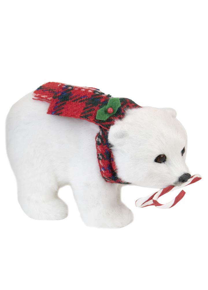 Byers' Choice Polar Bear w/Candy Cane Caroler Figurine 6696 from The Animals Collection