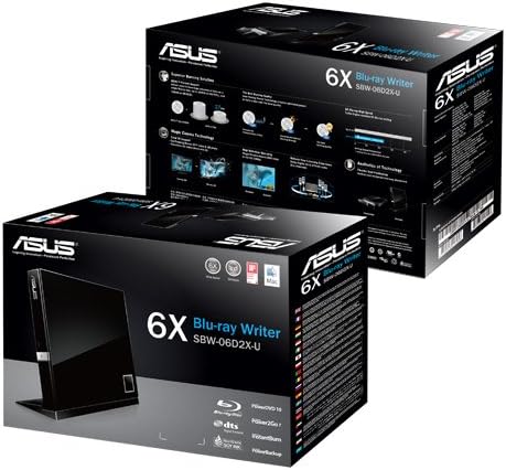 ASUS Computer International Direct External Blu-Ray 6X Writer with BDXL Support SBW-06D2X-U (Black)