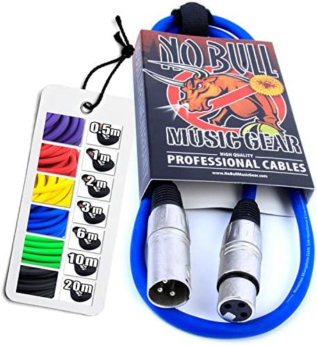 No Bull Nordell Music Gear' Premium XLR Cable (Black, 0.5m): Achieve a Clearer Audio Signal with Balanced Male to Female Microphone Lead, plus Cable Tie