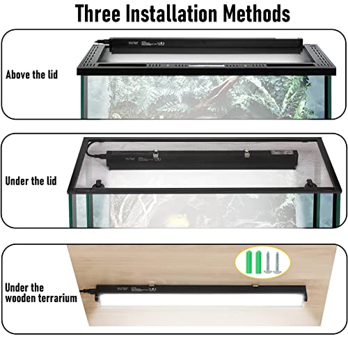 DXOPHIEX 8W HO T5 UVB Reptile Light Fixture with Bulb 12 inch, Bearded Dragon uvb Light bar with 10.0 Bulb for Reptiles Like Bearded Dragon Turtles Lizard Snake and Gecko - Thumbnail 3