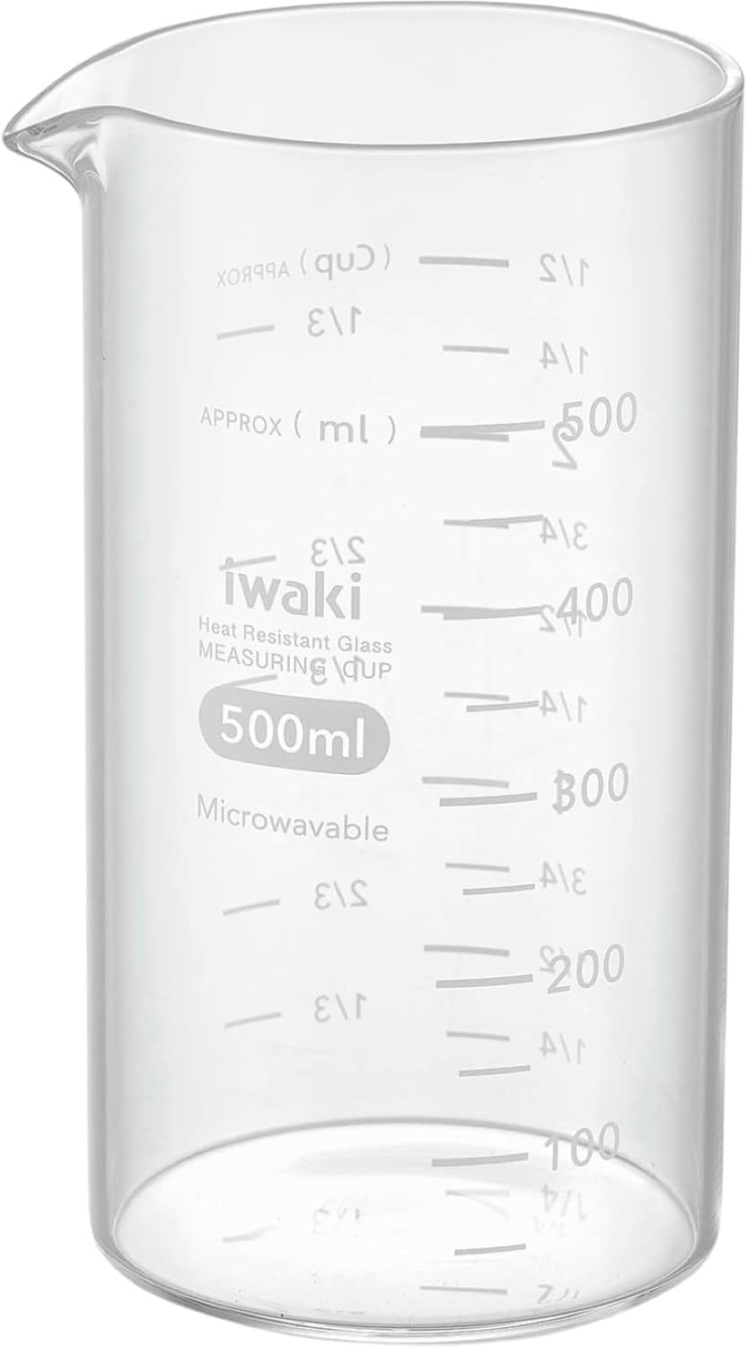 iwaki(イワキ) 耐熱ガラス 計量カップ メジャーカップ 500ml 電子レンジ対応 BMCN50-W