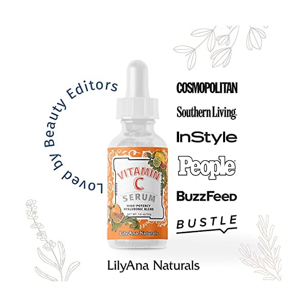 LilyAna-Naturals-Vitamin-C-Serum-for-Face-Made-in-USA-Face-Serum-with-Hyaluronic-Acid-and-Vitamin-E-Anti-Aging-Serum-Reduces-Age-Spots-and-Sun-Damage-Promotes-Collagen-and-Elastin-1oz LilyAna Naturals Vitamin C Serum for Face - Face Serum with Hyaluronic Acid and Vitamin E, Anti Aging Serum, Reduces Age Spots and Sun Damage, Promotes Collagen and Elastin (1oz)