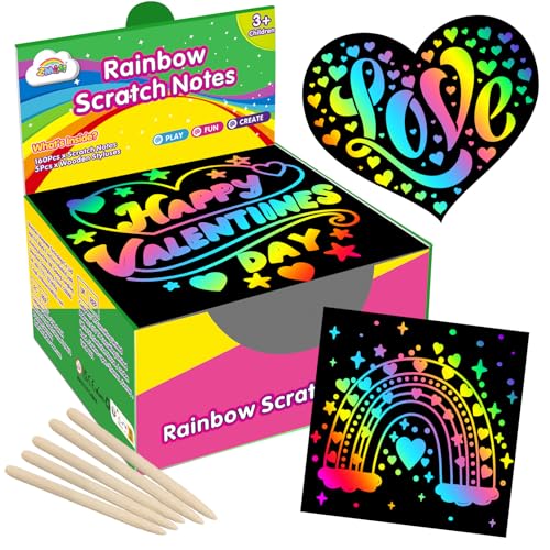 ZMLM 165 Rainbow Scratch Paper Art Notes: Kids...