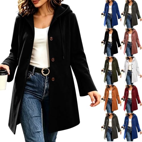 Faux Suede Jacket Women Fall Winter Single Breasted Trench Coat with Pocket - image 1