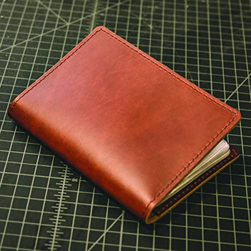 Small Leather 4X6 Photo Album Plastic Sleeve Pages Holds 40 Photos Leather Photo Book Brag Book (Saddle, Machine Sewn) #TOP4