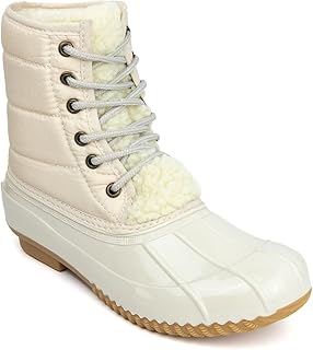 Women's Glitter Duck Boots | Stylish Lace-Up, Cozy Traction Sole | Perfe...