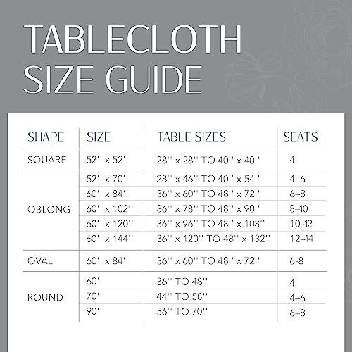 Elrene Home Fashions Continental Solid Texture Water, Stain & Wrinkle Resistant Tablecloth, 52"X70" Rectangle, Gray by Elrene - Image 6