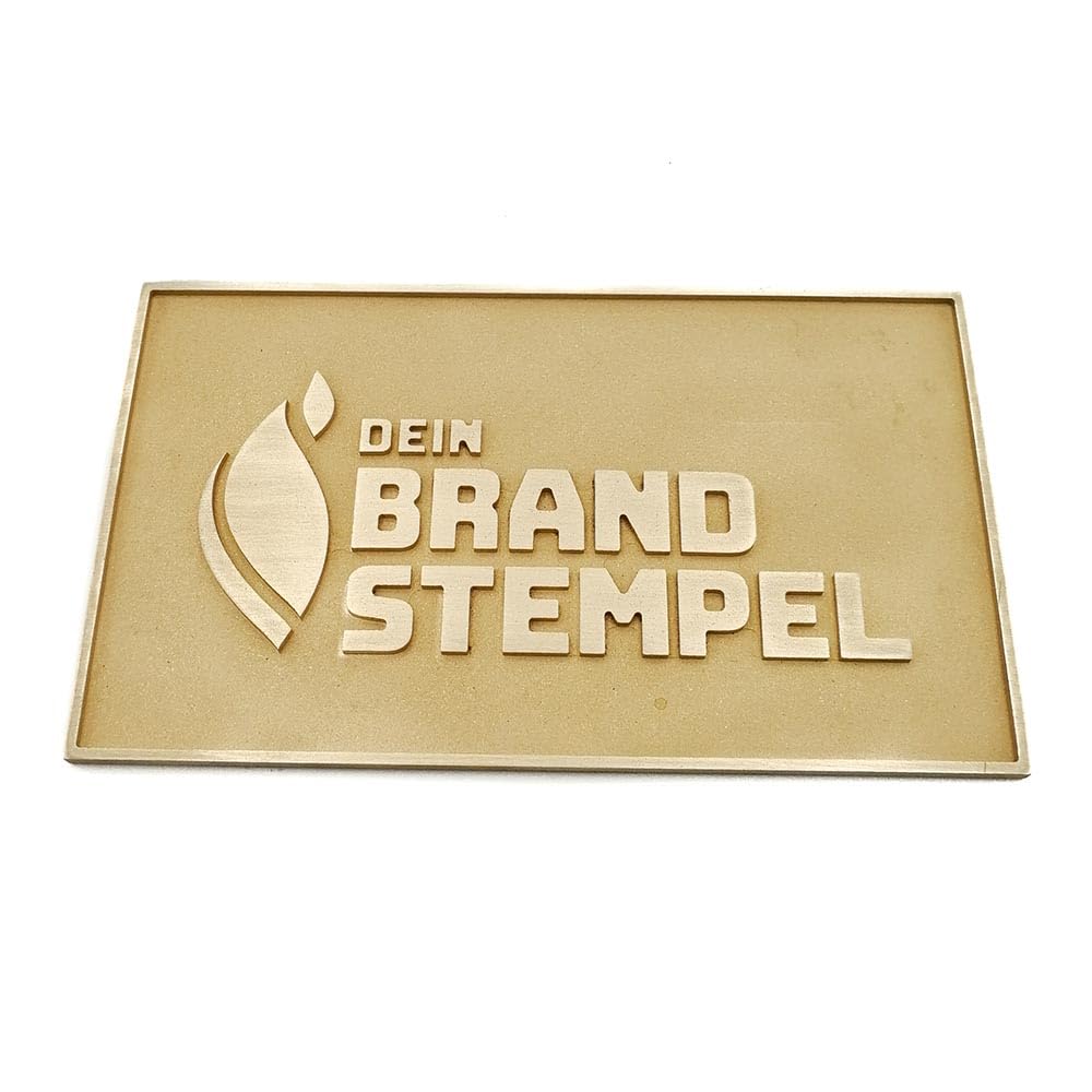 personalisiertes Türschild, Namensschild, Klingelschild aus massivem gefrästem Messing in sandgestrahlter Ausfertigung - extra tiefe Gravur in 60 x 100 mm (*)