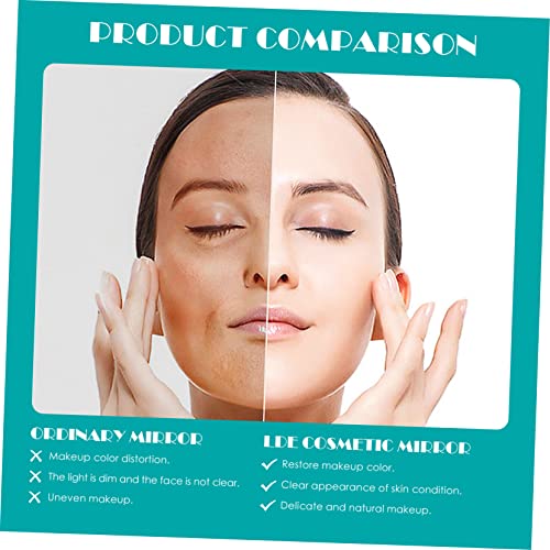 Espejo de maquillaje LED compacto para escritorio miniatura 7