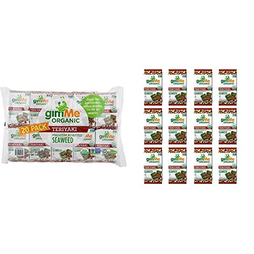 gimMe Snacks - Organic Roasted Seaweed - Teriyaki - (.17oz) - (Pack of 20) - non GMO, Gluten Free & Organic Roasted Seaweed - Teriyaki - (.17oz) - (Pack of 12)