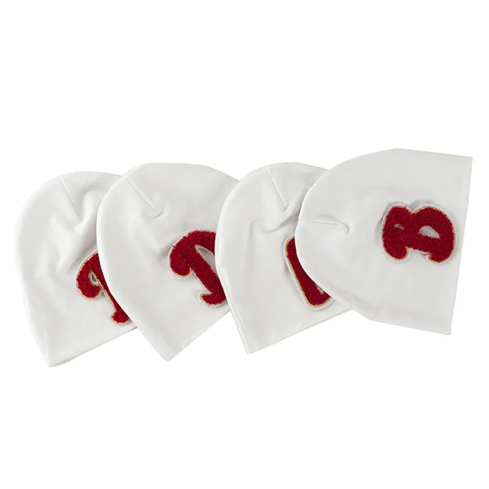 Czapki z dzianiny, czapki, czapki, czapka beanie, czerwona czapka z literami, czapka z dzianiny, popularna, luźna czapka dziecięca, biała czapka, ciepła czapka, biały, jeden rozmiar