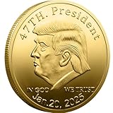 Donald J. Trump 2024-2025 Gold-Plated Challenge Coin - 47th Presidential Inauguration Collectible, Republican Trump Commemorative Coin for Supporters and Collectors