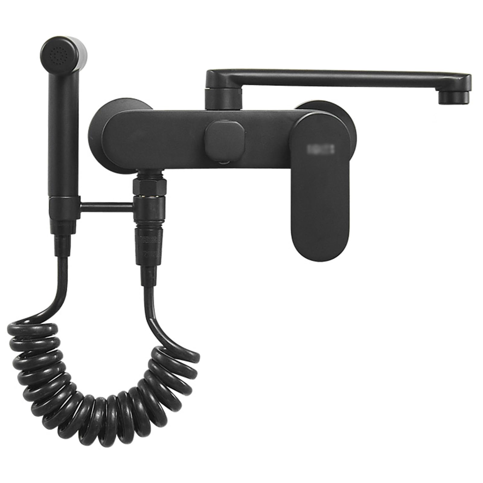 Zbbdfazd Black Kitchen Tap Wall Mounted Kitchen Tap Pull Out Spray 25Cm Swivel Spout Kitchen Taps Mixer Kitchen Faucet Tap, Dual Mode Made In China