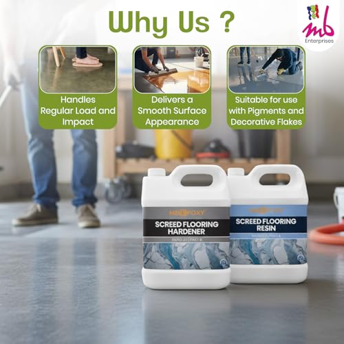 Image of Heavy Duty Epoxy Screed Coat Flooring Protective Resin Kit 3 kg- Self Leveling | Suitable for concrete, cement screed, basement flooring |High Strength, Bubble Free, UV,Heat & Water Resistant
