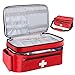 JABNOW Borsa Medica Borsa per Infermiere Pronto Soccorso a 2 Strati con Divisori per Forniture Mediche Sanitaria Portatile per Sportiva, Campeggio, Visite, Domicilio Fisioterapisti -Rosso immagine