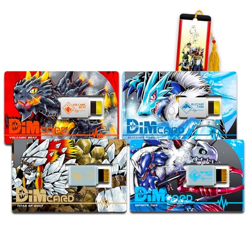 Digimon Paquete de tarjetas Dim – Paquete con tarjetas de héroe vital, incluyendo Ermitaño en la selva, Nu Metal Empire, Volcanic Beat y Blizzard Fang Plus Bookmark | Digimon Dim Cards