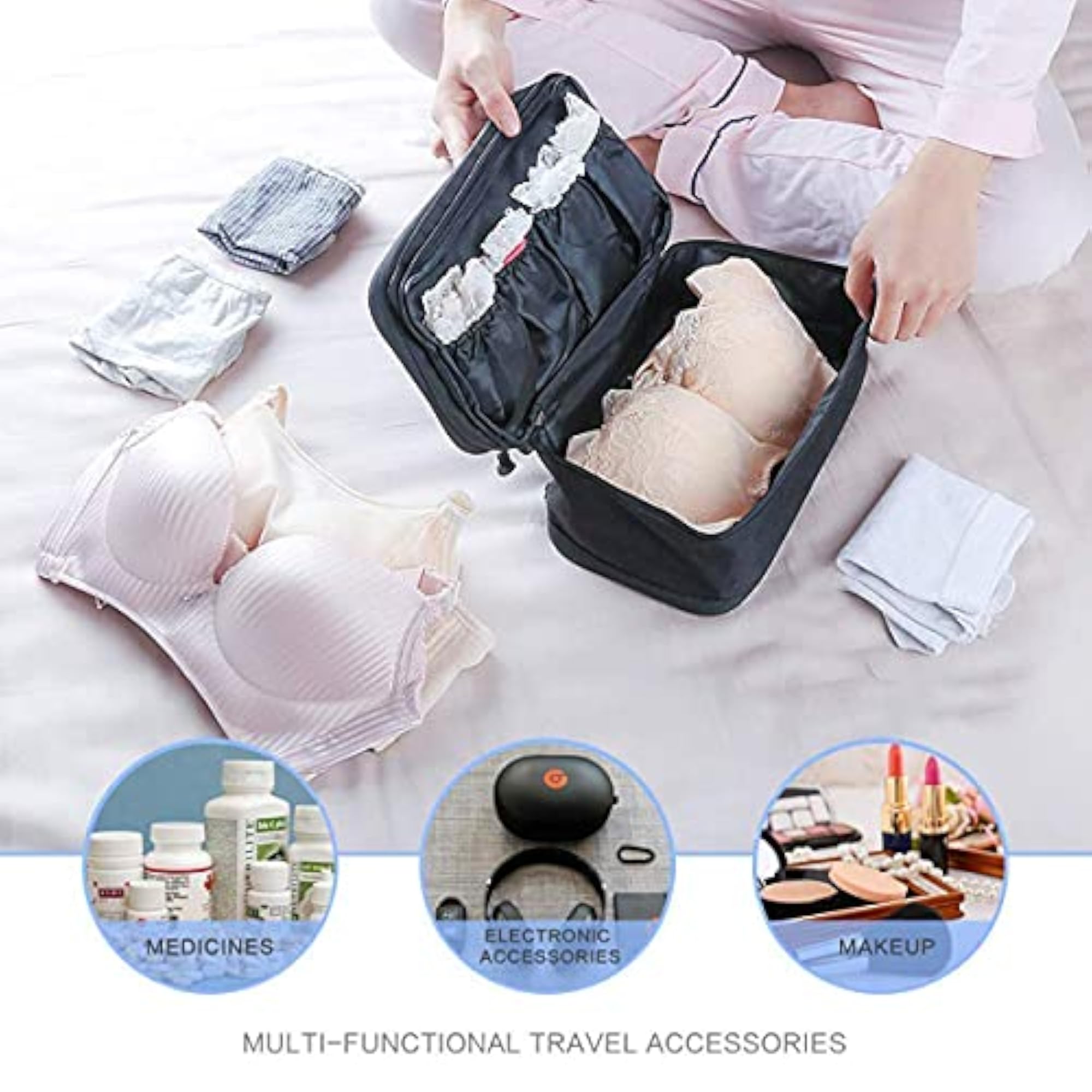 Folding Undergarment Travel Pouch Organizer
