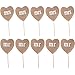 10Pcs Mr Mrs Rustic Burlap Wedding Cupcake Decoration Topper Heart Shape Flag for Photo Props Wedding Supplies