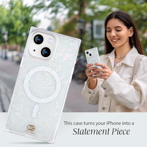 Image of COCOMII Rectangle for iPhone 15 Case, Pearlescent Opal