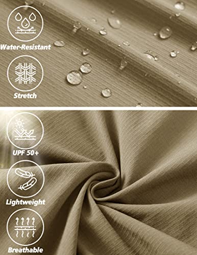 Men's Cargo Work Hiking Pants Lightweight Water Resistant Quick Dry Fishing Travel Camping Outdoor Breathable Multi Pockets Khaki L #TOP3