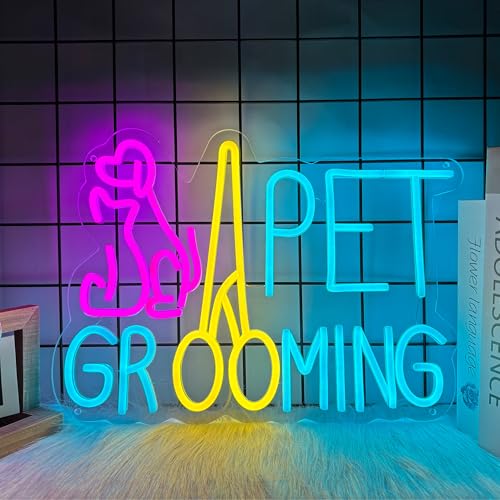 Pet Grooming Neon Sign for Wall Decor,Kids USB Powered Pet