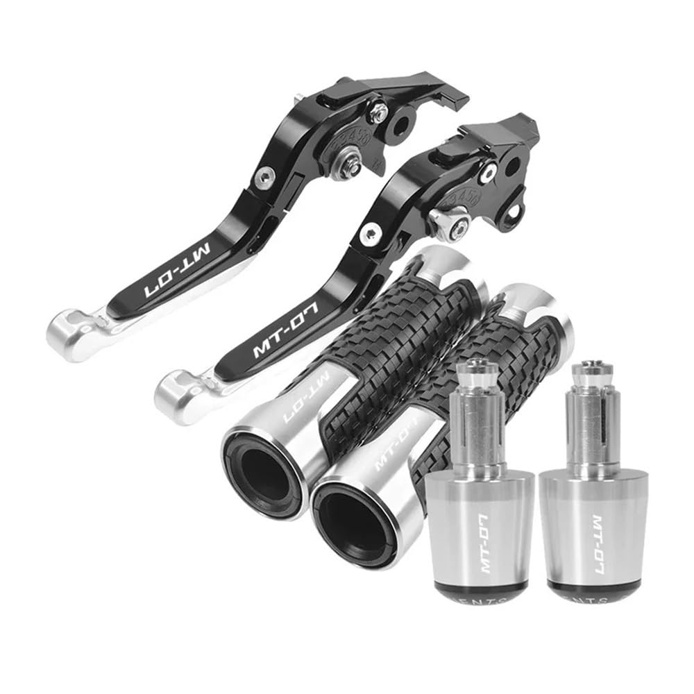 XVAsdgAER Motorcycle Brake Clutch Levers Handlebar Grip for Ya&maha MT-07 FZ-07 2014-2019(Sliver)