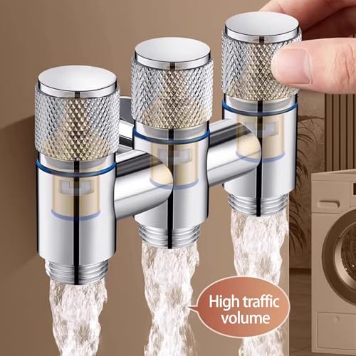 Adaptador de grifo de conexión estándar para tuberías con divisor de agua de 3 salidas 6