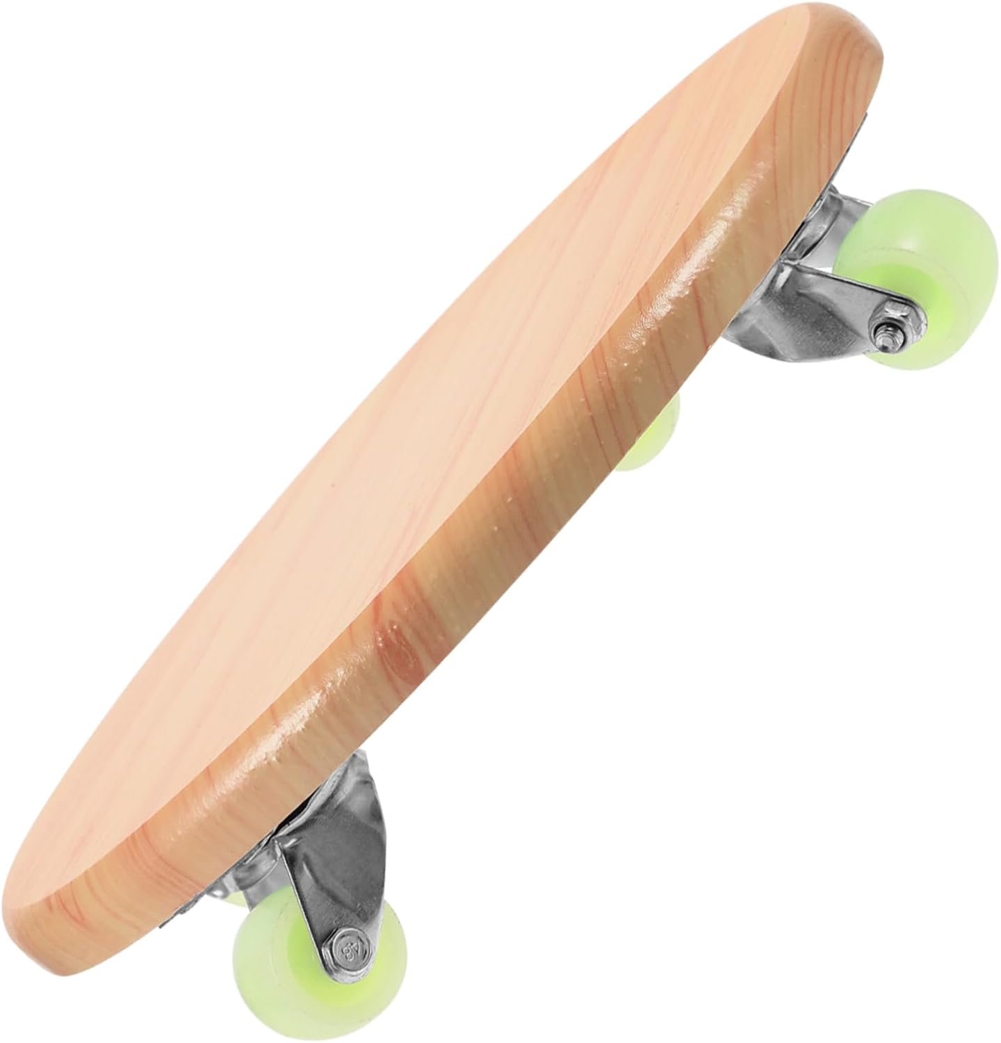 Swivel Rolling Stool with Wheels Low Small Stool for Spa Pedicure Nail Salon Home Use Comfortable Design Easy to Move Compact Wood Grain Surface White Wheels Height