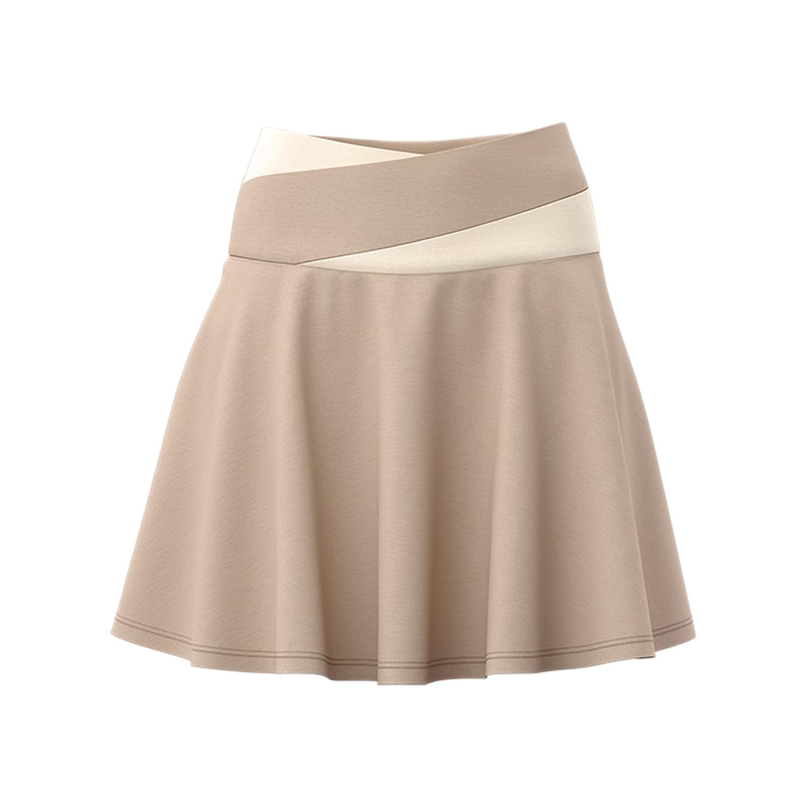 Damen Tennisrock Sport Midi-Rock, Anti-sway Kurzer Rock, Eng Passende Laufen Fitness Yoga Tennis Rock-Khaki-XXL