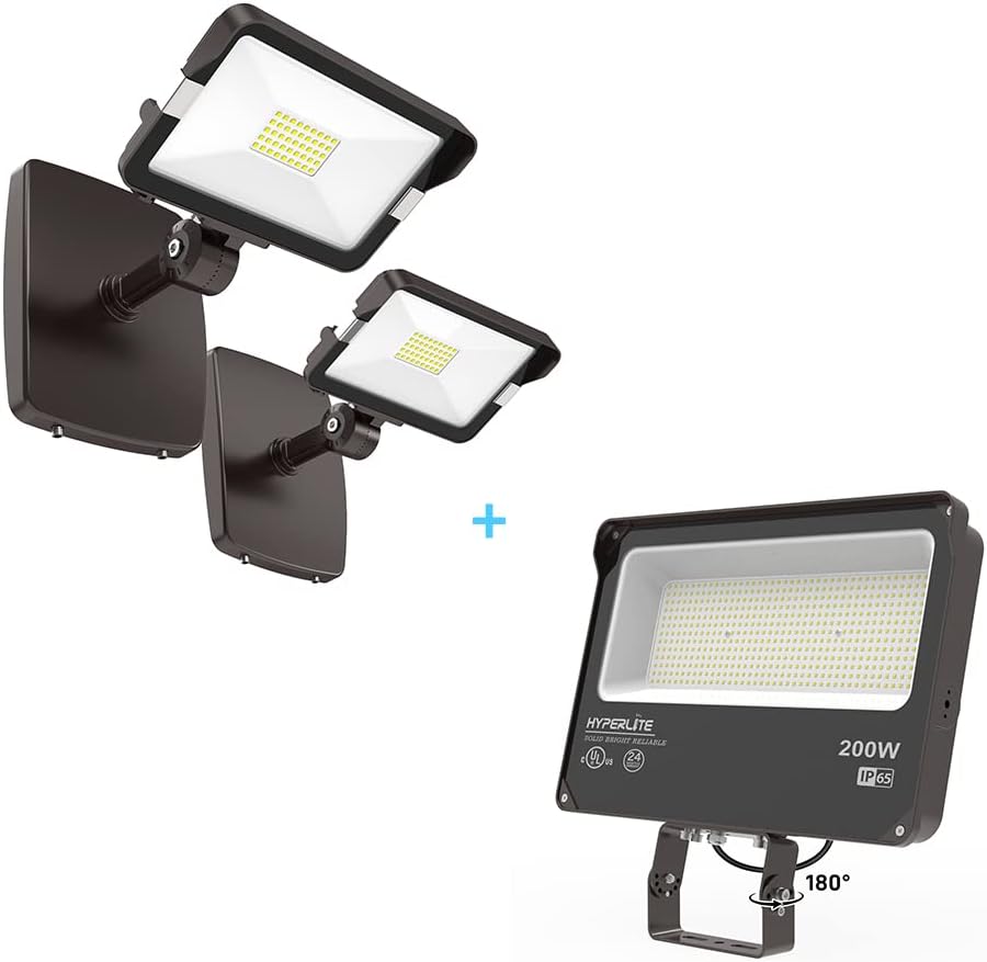 HYPERLITE 70W LED Flood Light 2 Pack Bundle 200W LED Flood Light