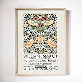 ウィリアムモリスキャンバスプリントミュージアム展ポスターロンドン地下鉄アートヌーボーフレームレスキャンバス絵画 A1 60x90cm