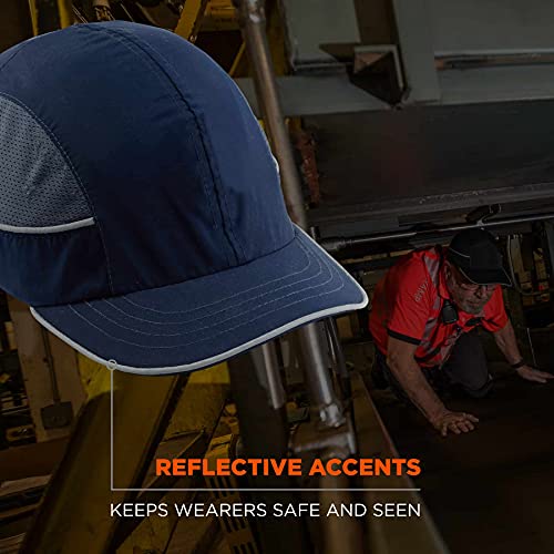 Ergodyne Safety Bump Cap, Baseball Hat Style, Comfortable Head Protection, Short Brim, Skullerz 8950, Navy #TOP4