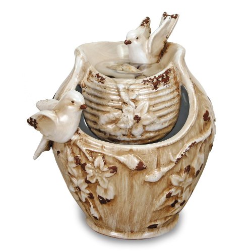 Foreside Home and Garden D9290 Distressed Bird Bath Indoor Water ...