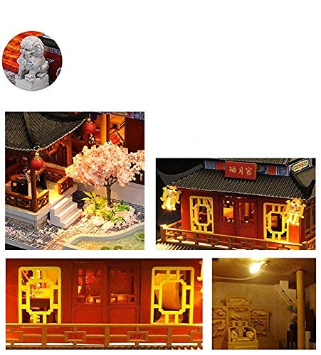 DIY-Puppenhaus-Modell Der Antiken Stadt Im Chinesischen Stil Mit Led-Licht Miniatur-Puppenhaus-Bausatz Mit Möbeln… – Bild 3