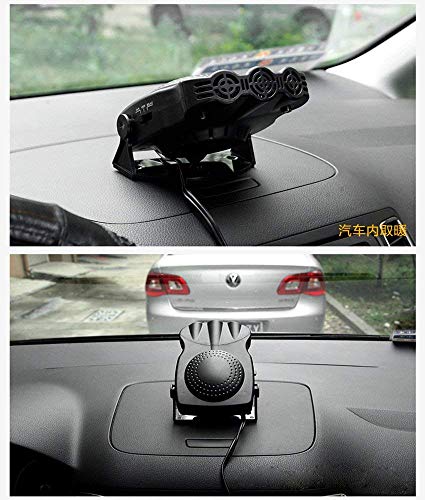 12V 150W Car Vehicle Cooling Fan Hot Warm Heater Windscreen Demister Defroster 2-in-1 Portable Auto Car Van Heater 3-Outlet (Red)