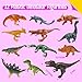 12 Dinosaur Figurines for Kids, Plastic Animal Toys Tiny Portable Dinosaur Figures Playset Montessori Toy Educational Game for Homeschool Preschool Toddler Kids